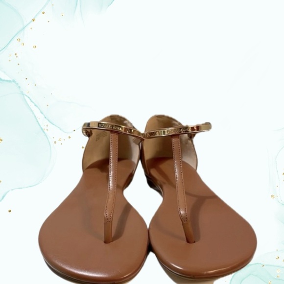 MICHAEL Michael Kors Kristen Thong Flat Sandals, Cognac Size 9M - Picture 1 of 15